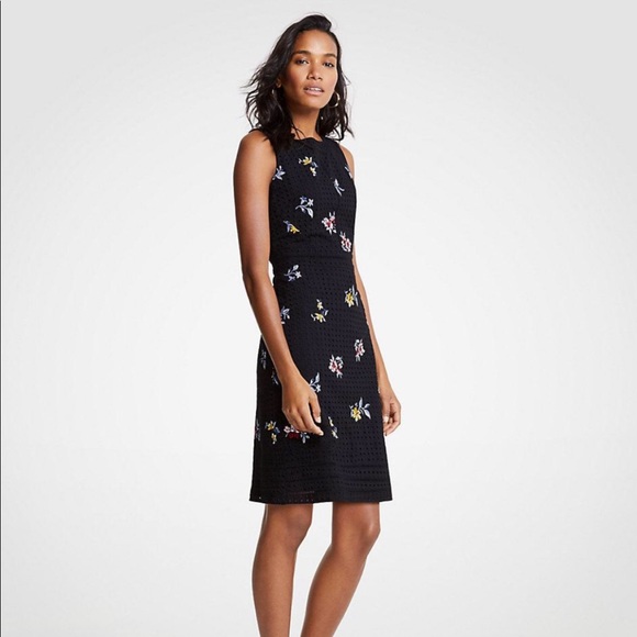 ann taylor black floral dress